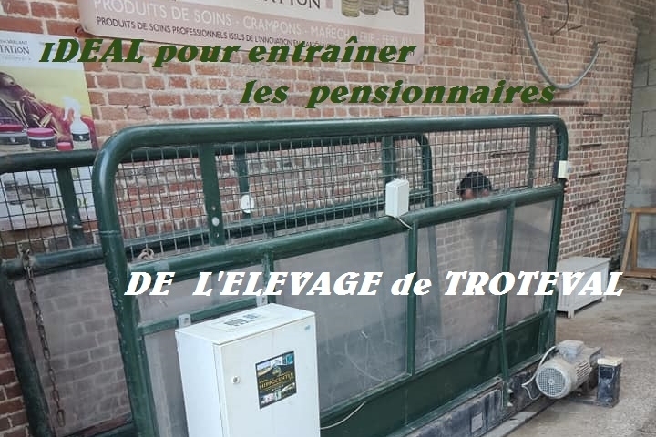 Un tapis roulant  arrive à l'Elevage de Troteval